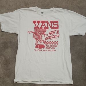 Vans White T-Shirt with Red Graphic